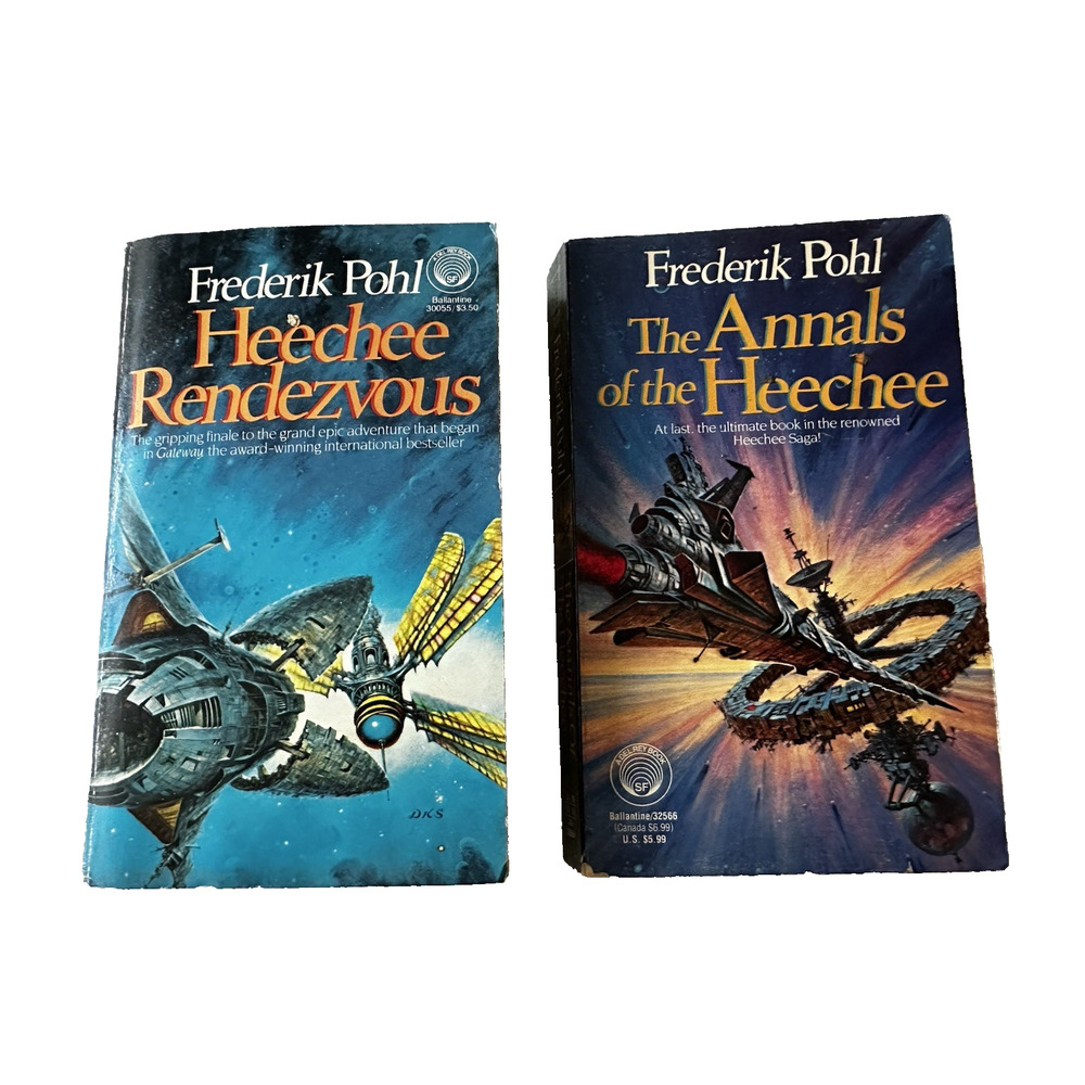 Heechee Rendezvous & Annals of the Heechee, Frederik Pohl 1st Ed SciFi PB 1980s